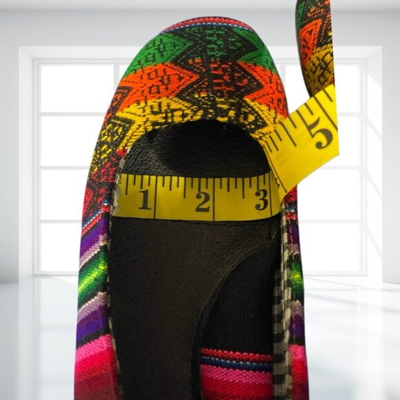 Moleca Bohemian Striped Multicolor Ballet Flats Comfort Shoes Brazil Size 35 - Picture 12 of 14